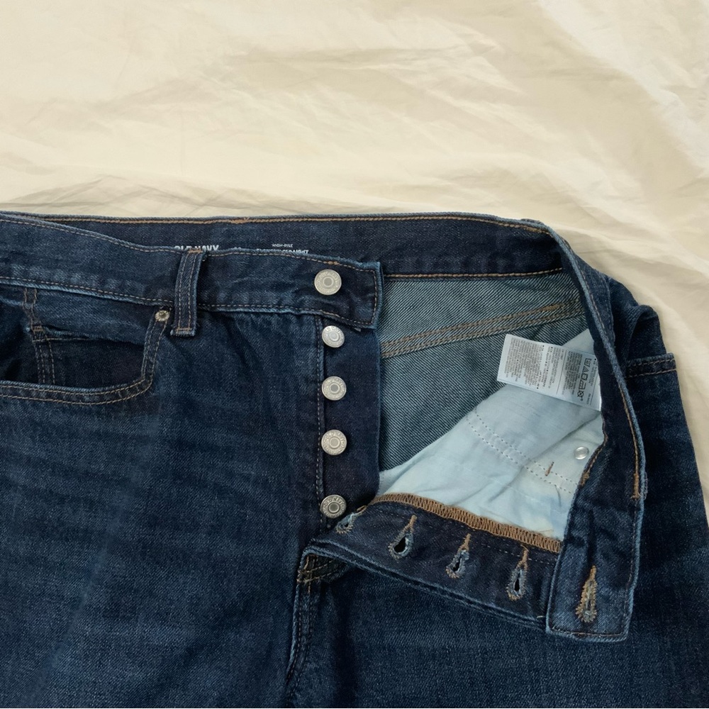 Old Navy Jeans High Rise Slouchy Straight Secret Slim Pockets Size 10 Button Fly - Picture 7 of 15
